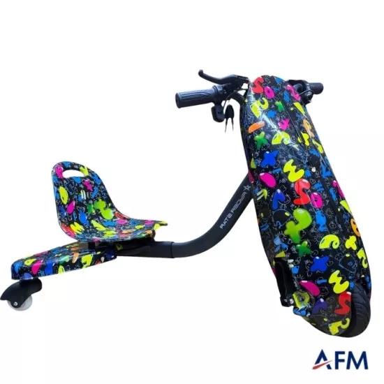 RYDER STAR DRİFT CAR RENKLİ SAYILAR GRAFİTİ DESEN 24V 250 WATT ELEKTRİKLİ DRİFT SCOOTER
