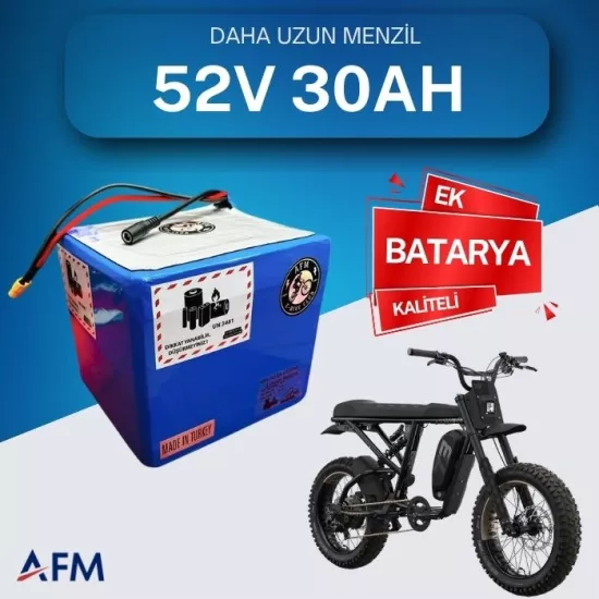 52V 30 Ah Ek Batarya - Yüksek Performanslı Elektrikli Bisiklet Bataryası