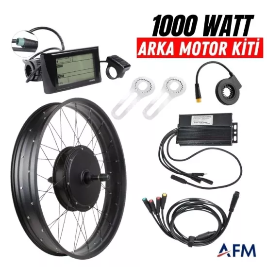 48 Volt Tel Jant 1000 Watt Fatbike Elektrikli Bisiklet Motor Dönüşüm Kiti ’’170 mm’’ Arka Teker Uyumlu