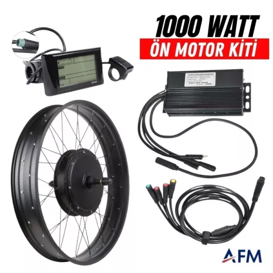 48 Volt Tel Jant 1000 Watt Fatbike Elektrikli Bisiklet Motor Dönüşüm Kiti - 135 mm Ön Teker Uyumlu