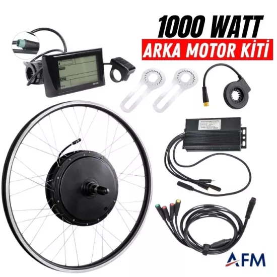 48 Volt Tel Jant 1000 Watt Elektrikli Bisiklet Motor Dönüşüm Kiti - 190 mm Arka Teker Uyumlu