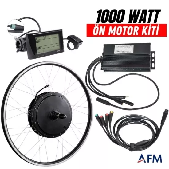 48 Volt Tel Jant 1000 Watt Elektrikli Bisiklet Motor Dönüşüm Kiti - 135 mm Ön Teker Uyumlu