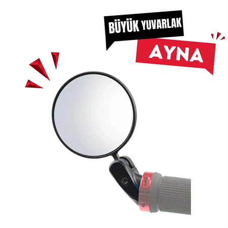 Bisiklet Dikiz Aynası, Geniş Açılı Mercekli Dekor Ayna Yuvarlak 4010